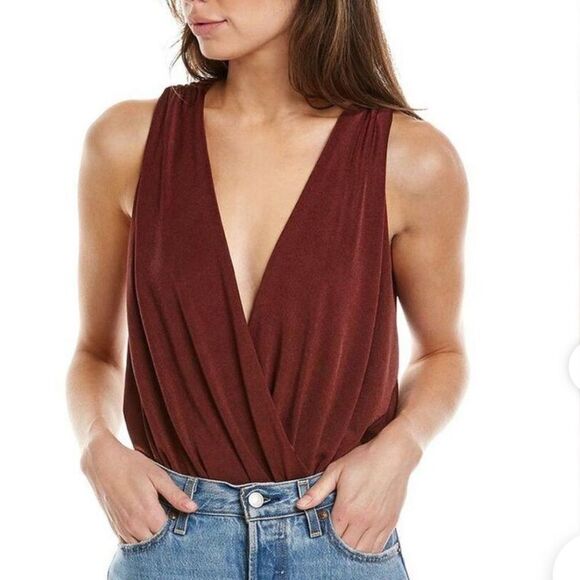 Intimately Free People Night Owl Sleeveless Crossover Bodysuit Nutmeg Small NWT - Picture 2 of 12